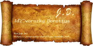 Jávorszky Dorottya névjegykártya