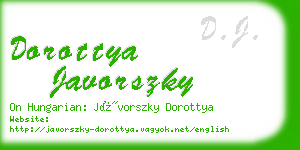 dorottya javorszky business card
